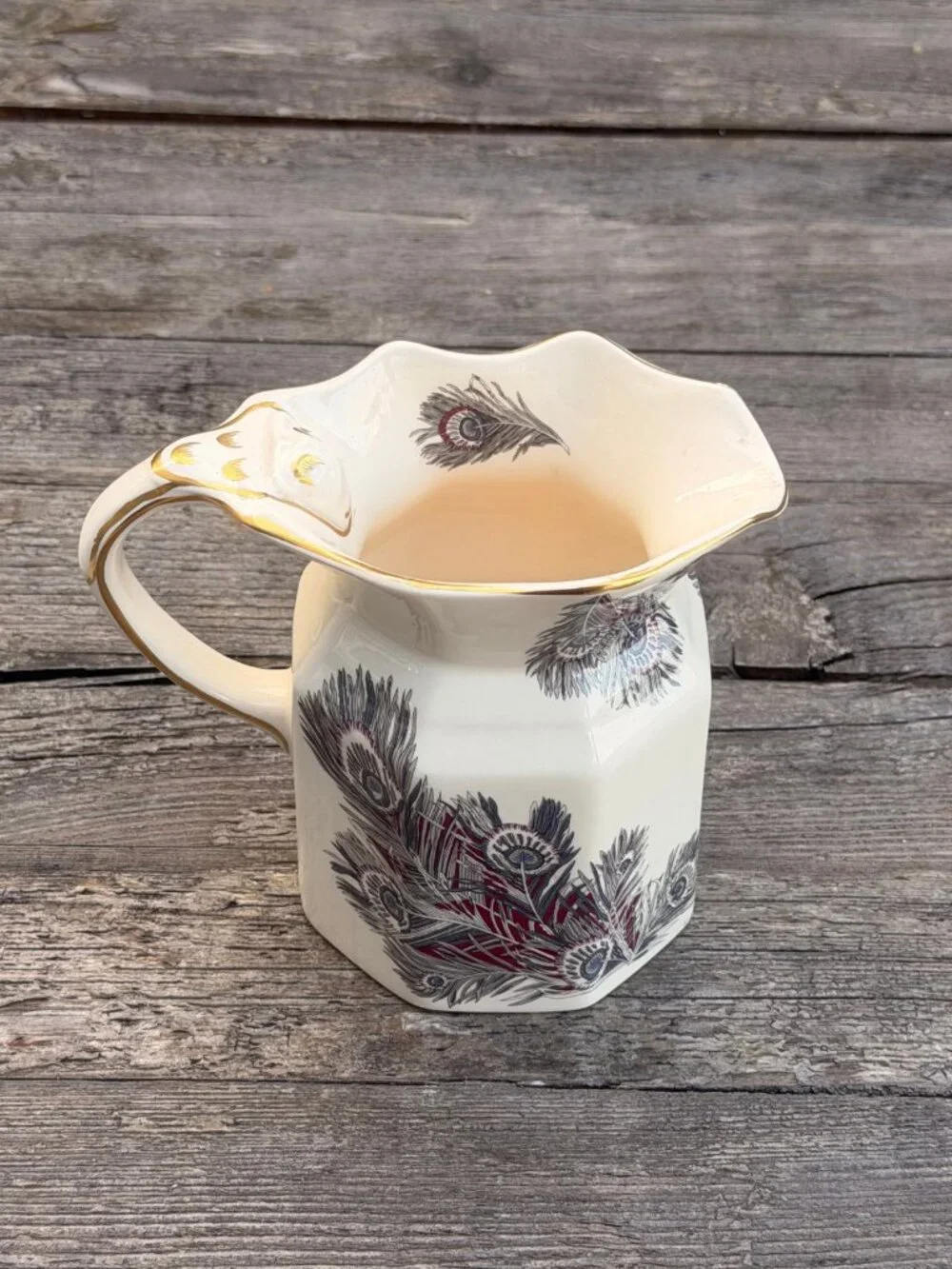 Vintage Mason’s Ironstone Hera Pitcher Liberty of London Peacock Feather ENGLAND